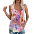thumbnail image 1 of ALLLIST Womens Tops Pink Floral Sleeveless Scoop Neck Tank Tops Women Tank Tops XXL, 1 of 5