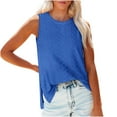 thumbnail image 1 of ALLLIST Womens Tops Clearance Under $10 Blue Solid Sleeveless Crew Neck Tank Tops Camisole XL, 1 of 5