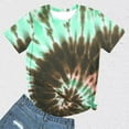 thumbnail image 1 of ALLLIST Womens Tops Clearance Under $10 Crew Neck Short Sleeve Green Tie Dye Casual Printed T-Shirts Ladies Tops and Blouses, 1 of 6