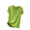 thumbnail image 1 of ALLLIST Womens Tops Under $10 Green Short Sleeve Solid Casual Crew Neck T-Shirts Ladies Tops and Blouses XL, 1 of 4