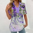 thumbnail image 1 of ALLLIST Womens Tops Clearance Under $10 Short Sleeve V-Neck Purple Graphic Casual T-Shirts Printed Tees for Women, 1 of 5