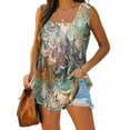 thumbnail image 1 of ALLLIST Womens Tops Under $5 Gray Square Neckline Sleeveless Floral Tank Tops Women's Tank Tops S, 1 of 5