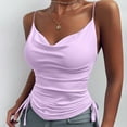 thumbnail image 1 of ALLLIST Womens Tops Clearance Under $5 Purple V-Neck Cami Solid Sleeveless Tank Tops Tank Tops for Women L, 1 of 1