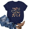 thumbnail image 1 of ALLLIST Womens Tops Summer Blue Crew Neck Short Sleeve Floral T-Shirts Womens Shirts, 1 of 3