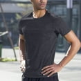 thumbnail image 1 of ALLLIST Workout Tops Short Sleeve Crew Neck Black Solid Lightweight Casual T-Shirts Breathable Mens Dress Shirts, 1 of 7
