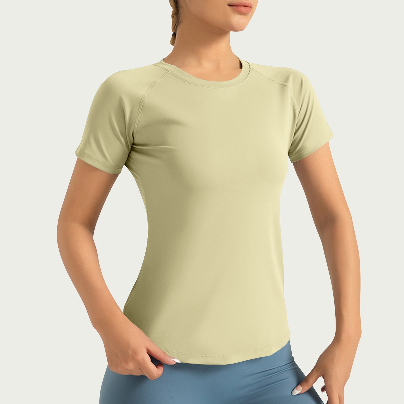 Picture of ALLLIST Workout Tops for Ladies Short Sleeve Summer Athletic Shirts ...