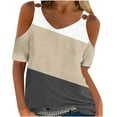 thumbnail image 1 of ALLLIST Yellow Going Out Tops for Women Short Sleeve Hollow Geometric V-Neck T-Shirts Spring Blouses for Women 2024 M, 1 of 4