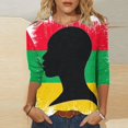ALLLIST Black History Womens Tops Clearance Crew Neck 3/4 Sleeve