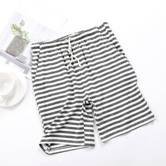 ALLLIST Pajamas Women Shorts Cotton Bottoms Casual Striped Gray Home Clothes Women Loungewear