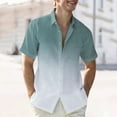 thumbnail image 1 of ALLLIST with Pockets Men Shirts Short Sleeve Collared Big And Tall Button Down Shirts Gradient Green Casual Clothing for Men, 1 of 6