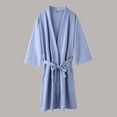 thumbnail image 1 of ALLLIST with Pockets Men's Pajamas Waffle Knit Long Sleeve Blue Robe Comfortable Plain Bathrobes Pajamas Men M-3XL, 1 of 3