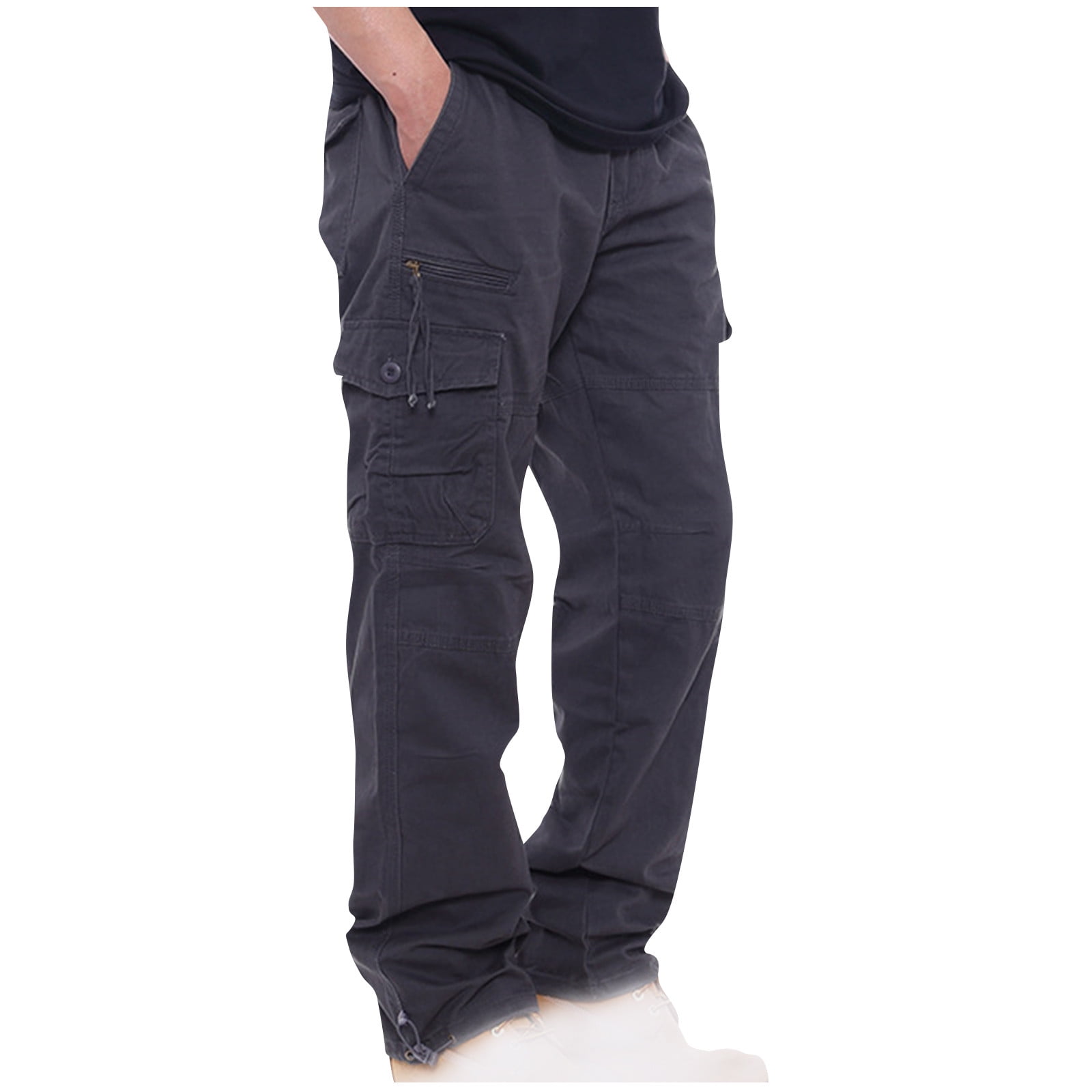 ALLLIST with Pockets Mens Pants Elastic Waist Big And Tall Cargo Pants ...