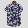 thumbnail image 1 of ALLLIST with Pockets Shirts for Men Big And Tall Short Sleeve Collared Button Down Shirts Blue Casual Hawaiian Mens Clothes, 1 of 9