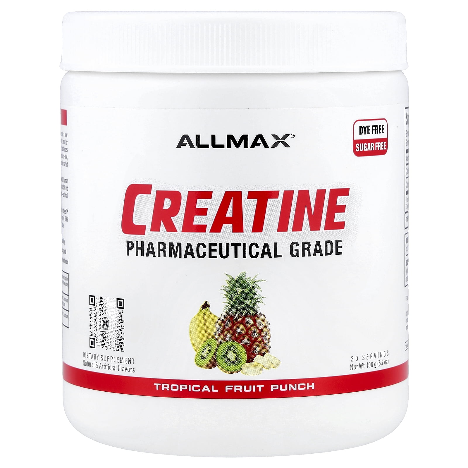 ALLMAX Creatine, Pharmaceutical Grade, Tropical Fruit Punch, 6.7 oz (190 g)