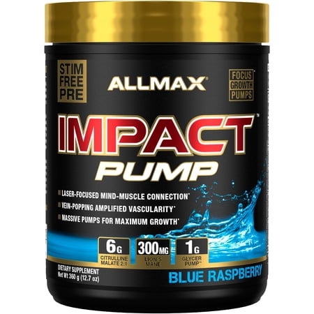ALLMAX Nutrition Impact Pump, Blue Raspberry, 12.7 oz (360 g)