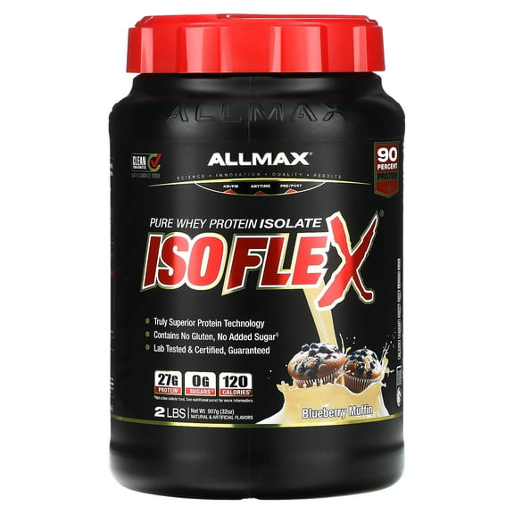ALLMAX ISOFLEX, Pure Whey Protein Isolate, Blueberry Muffin, 2 lbs (907 g)
