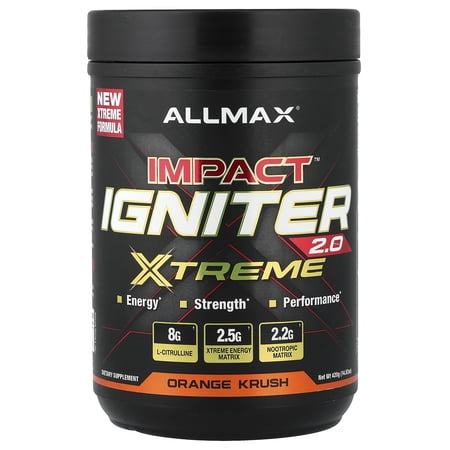 ALLMAX Impact™ Igniter Xtreme 2.0, Orange Krush, 14.82 oz (420 g)