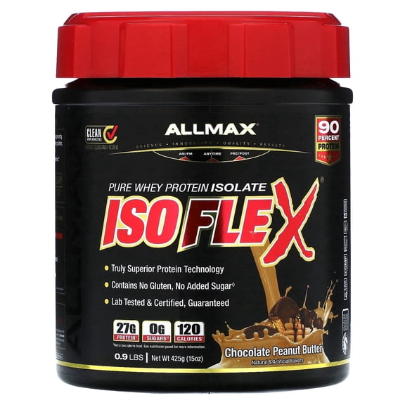 ALLMAX ISOFLEX, Pure Whey Protein Isolate, Chocolate Peanut Butter, 0.9 lbs (425 g)