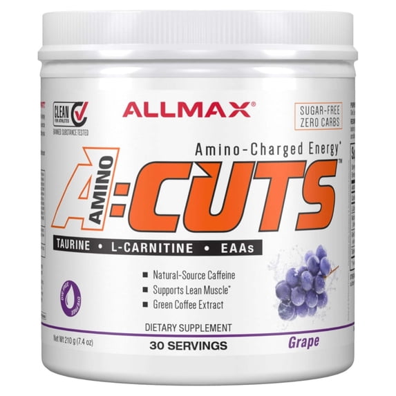 ALLMAX Nutrition AMINOCUTS ACUTS, Amino-Charged Energy Drink Grape Escape