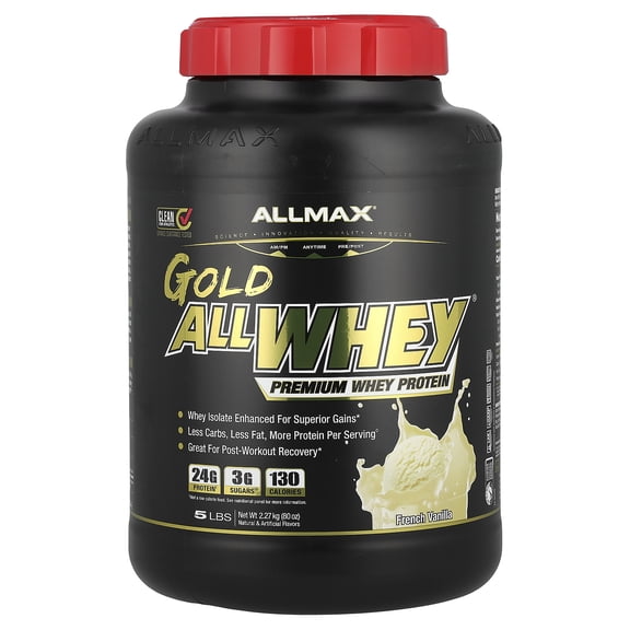 ALLMAX Nutrition, AllWhey Gold, 100% Whey Protein + Premium Whey Protein Isolate, French Vanilla, 5 lbs. (2.27 kg)