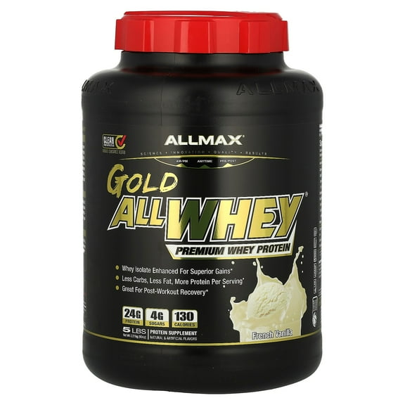 ALLMAX Nutrition, AllWhey Gold, 100% Whey Protein + Premium Whey Protein Isolate, French Vanilla, 5 lbs. (2.27 kg)