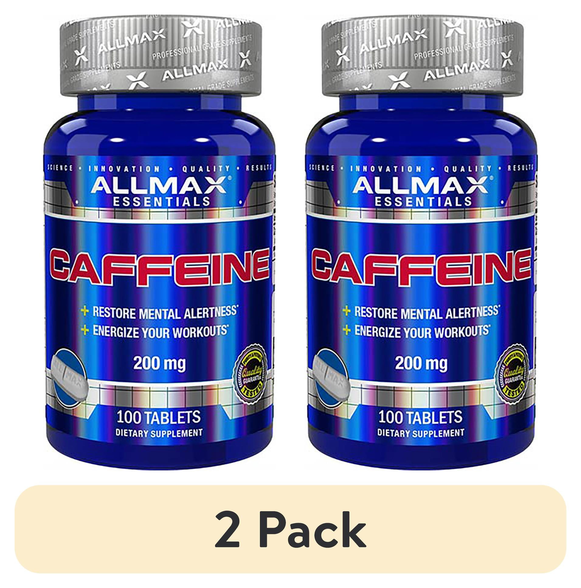 (2 pack) ALLMAX Nutrition Caffeine Pills, Fast Absorbing & Vegan, 200