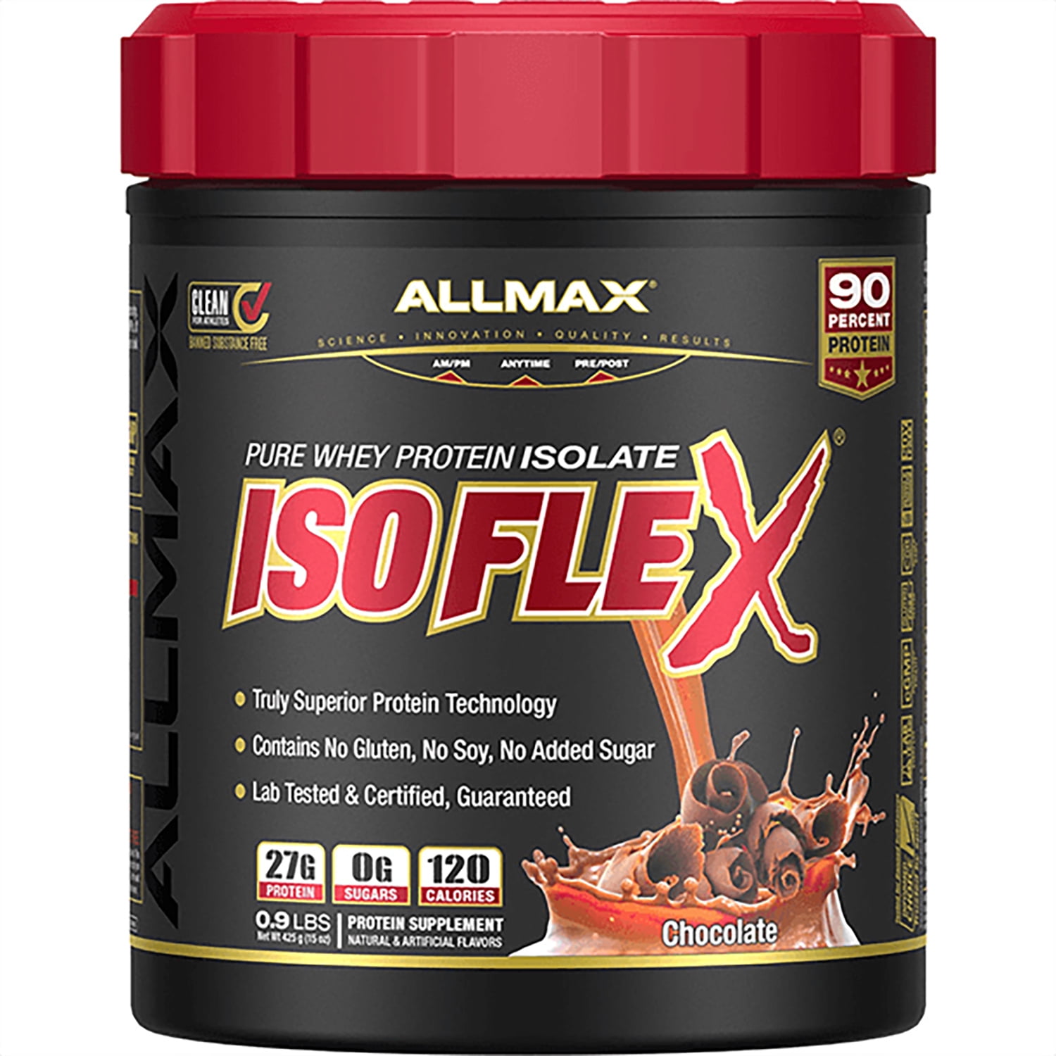 ALLMAX Nutrition ISOFLEX Whey Protein Isolate Powder, 27g Protein, Chocolate, 425g, 14 Servings