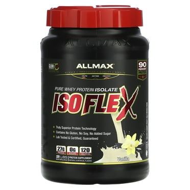 ALLMAX Nutrition Isoflex, Pure Whey Protein Isolate (WPI Ion-Charged Particle Filtration), Vanilla, 2 lbs (907 g)