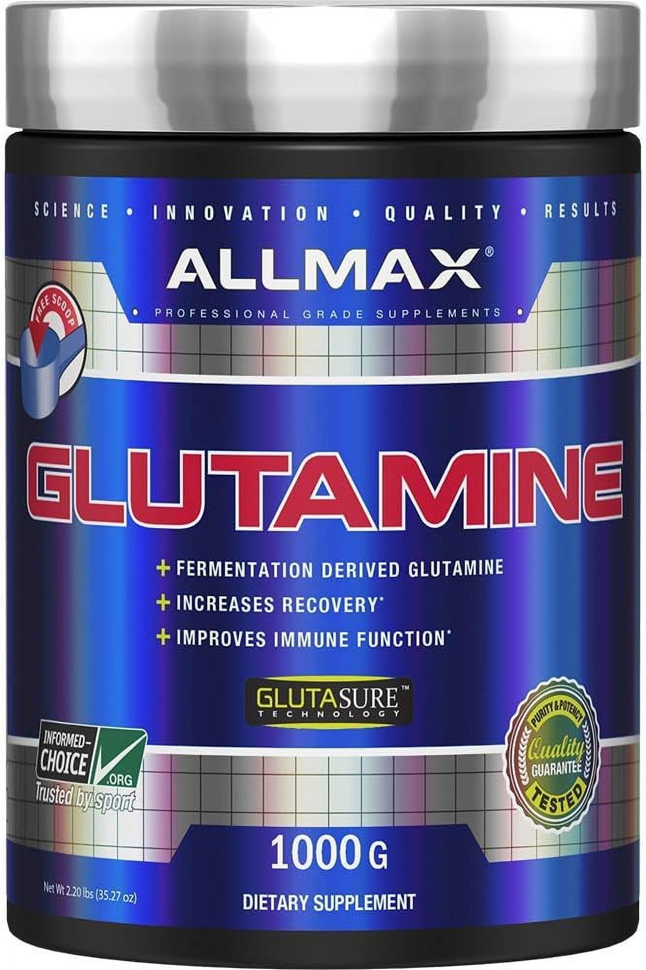 ALLMAX Nutrition L Glutamine Powder, Muscle Recovery Formula, Gluten