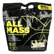 ALLMAX Sport, All Mass, Advanced Muscle Gainer, Vanilla, 5 lbs, 2.27 kg 80 oz