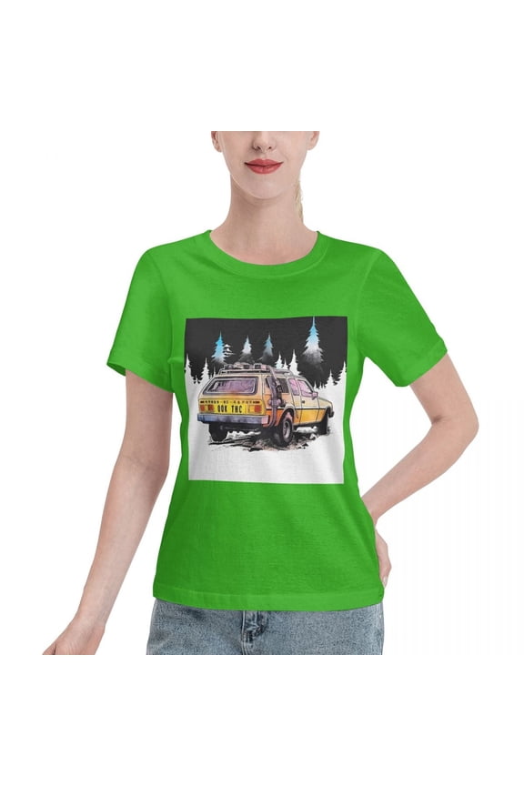 Women's Off-Road Vehicle Standard Short Sleeve T-Shirt 150g Green