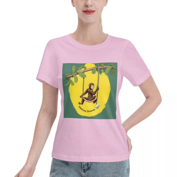 ALLNOB Women's Standard Short Sleeve T-Shirt 150g Pink