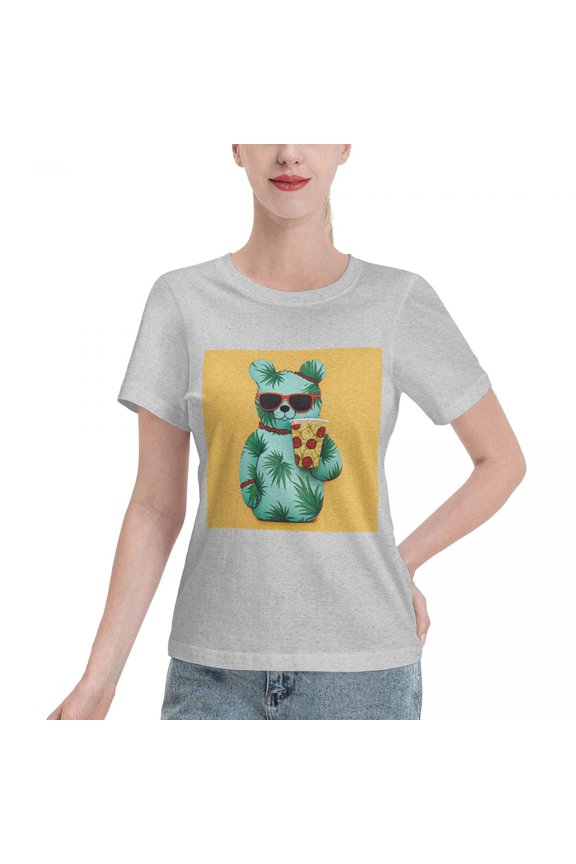 ALLNOB Women's Standard Short Sleeve T-Shirt 150g - Stylish and Comfortable Gray