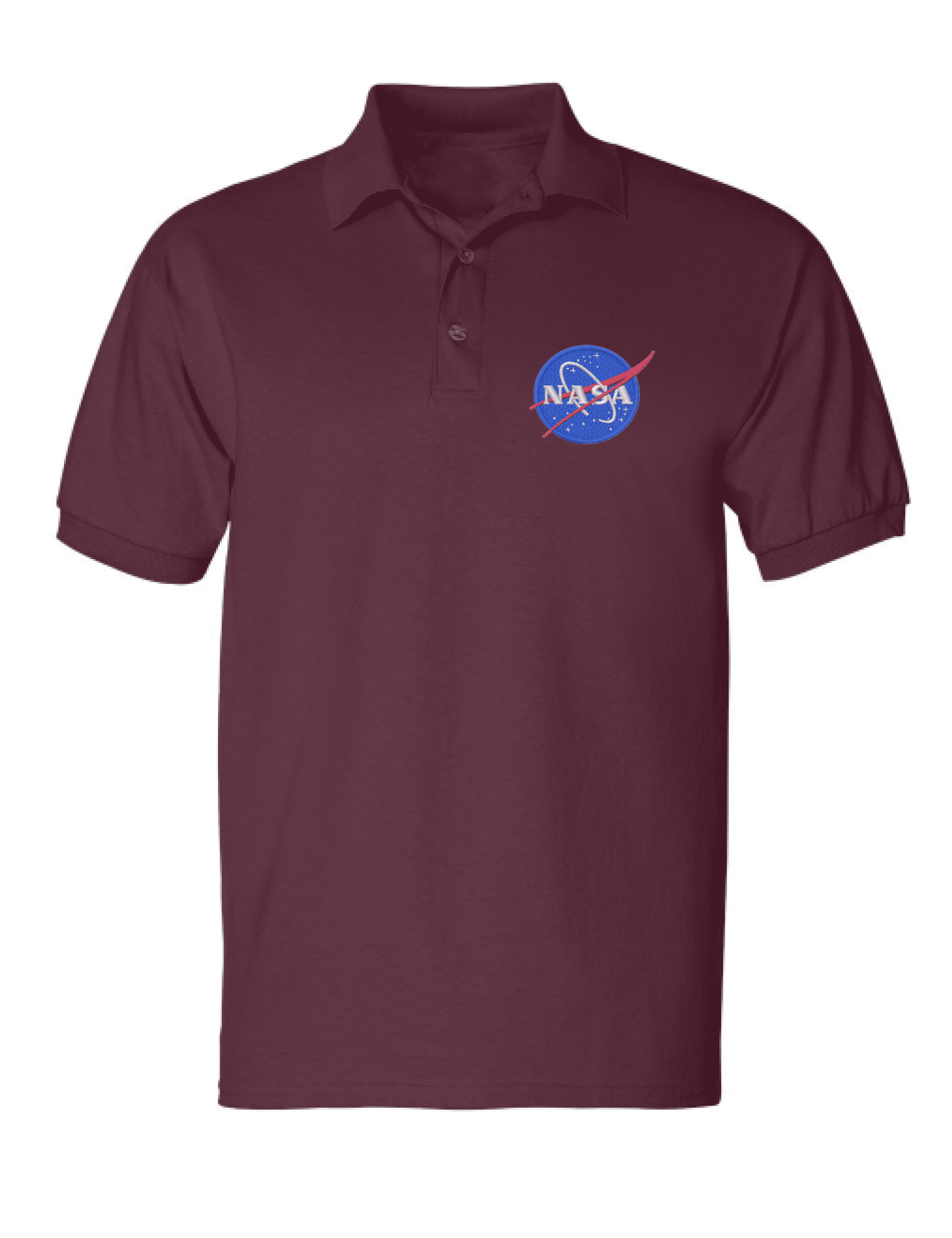ALLNTRENDS Men's Polo T Shirt NASA Embroidered Space Tee (S