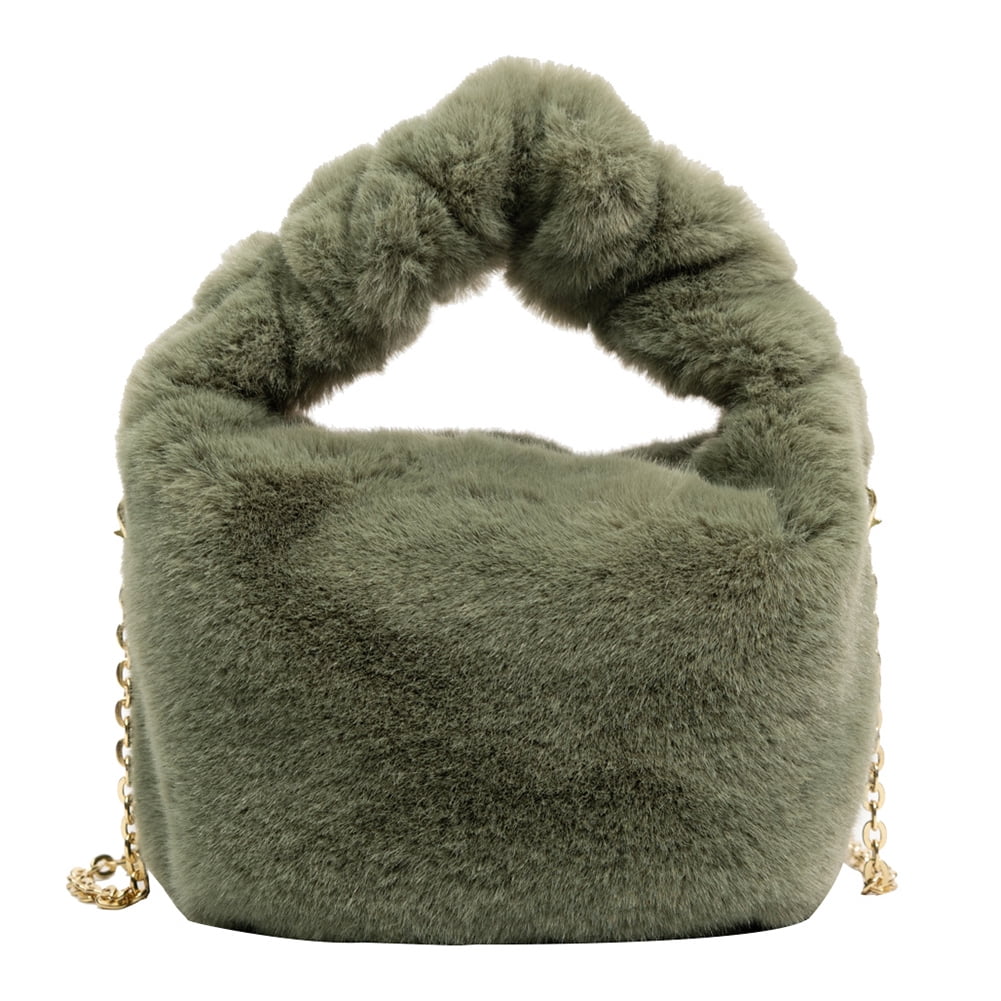 Off-White c/o Virgil Abloh Jitney 2.8 Montone Fur Embellished Leather Bag  in Green | Lyst