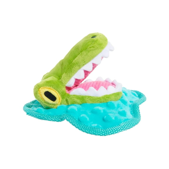 BARK Allons Gator Alligator Green Blue Plush Dog Toy XS/S