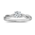 thumbnail image 1 of ALLORYA 0.25 Carat Round Lab Grown White Diamond Solitaire Intertwined Strands Engagement Ring for Women in 14K Solid White Gold, Size 8, 1 of 6