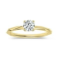 thumbnail image 1 of ALLORYA 0.25 Carat Solitaire Round Lab Grown White Diamond Textured Shank Engagement Ring for Women in 14K Solid Yellow Gold, Size 5, 1 of 6