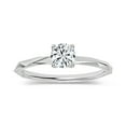 thumbnail image 1 of ALLORYA 0.25 Carat Solitaire Round Lab Grown White Diamond Textured Shank Engagement Ring for Women in 18K Solid White Gold, Size 8, 1 of 6