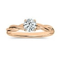 thumbnail image 1 of ALLORYA 0.50 Carat Round Lab Grown White Diamond Solitaire Intertwined Strands Engagement Ring for Women in 18K Solid Rose Gold, Size 6, 1 of 6