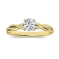 thumbnail image 1 of ALLORYA 0.50 Carat Round Lab Grown White Diamond Solitaire Intertwined Strands Engagement Ring for Women in 18K Solid Yellow Gold, Size 6, 1 of 1