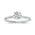 thumbnail image 1 of ALLORYA 0.50 Carat Solitaire Round Lab Grown White Diamond Textured Shank Engagement Ring for Women in 925 Sterling Silver, Size 6, 1 of 6