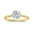 thumbnail image 1 of ALLORYA IGI Certified 0.75 Carat Solitaire Round Lab Grown White Diamond Textured Shank Engagement Ring for Women in 10K Solid Yellow Gold, Size 5, 1 of 6