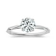 thumbnail image 1 of ALLORYA IGI Certified 0.75 Carat Solitaire Round Lab Grown White Diamond Textured Shank Engagement Ring for Women in 925 Sterling Silver, Size 6, 1 of 6