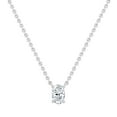 thumbnail image 1 of ALLORYA IGI Certified 0.75 Cttw Oval Lab Grown White Diamond Solitaire Pendant Necklace with 18 inch Gold Chain for Women in 18K Solid White Gold, 1 of 1