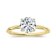 thumbnail image 1 of ALLORYA IGI Certified 1.00 Carat Solitaire Round Lab Grown White Diamond Textured Shank Engagement Ring for Women in 14K Solid Yellow Gold, Size 9, 1 of 1