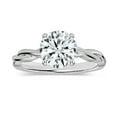 thumbnail image 1 of ALLORYA IGI Certified 1.50 Carat Round Lab Grown White Diamond Solitaire Intertwined Strands Engagement Ring for Women in 14K Solid White Gold, Size 7.5, 1 of 6