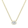 thumbnail image 1 of ALLORYA IGI Certified 1.50 Cttw Oval Lab Grown White Diamond Solitaire Bezel Set Pendant Necklace with 18 inch Gold Chain for Women in 14K Solid Yellow Gold, 1 of 1