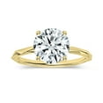 thumbnail image 1 of ALLORYA IGI Certified 2.00 Carat Solitaire Round Lab Grown White Diamond Textured Shank Engagement Ring for Women in 10K Solid Yellow Gold, Size 8, 1 of 6