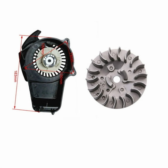 ALLOY PULL START STARTER + Flywheel For MINI DIRT ATV QUAD 49/50CC 2 STROKE
